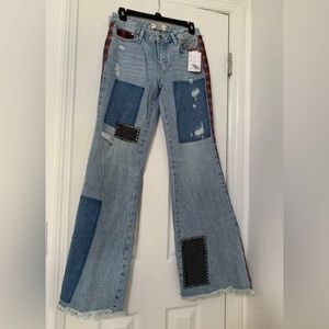 Free People Patchwork Jeans